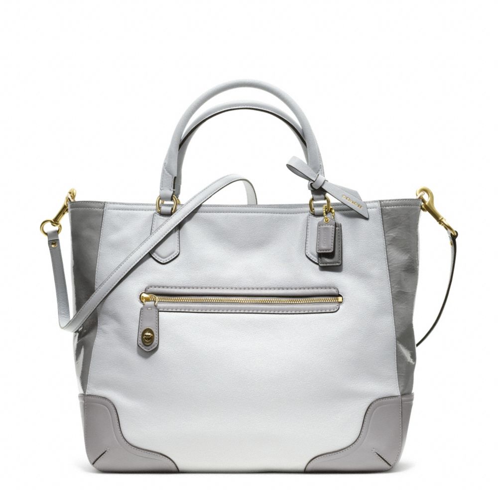 POPPY COLORBLOCK LEATHER SMALL BLAIRE TOTE