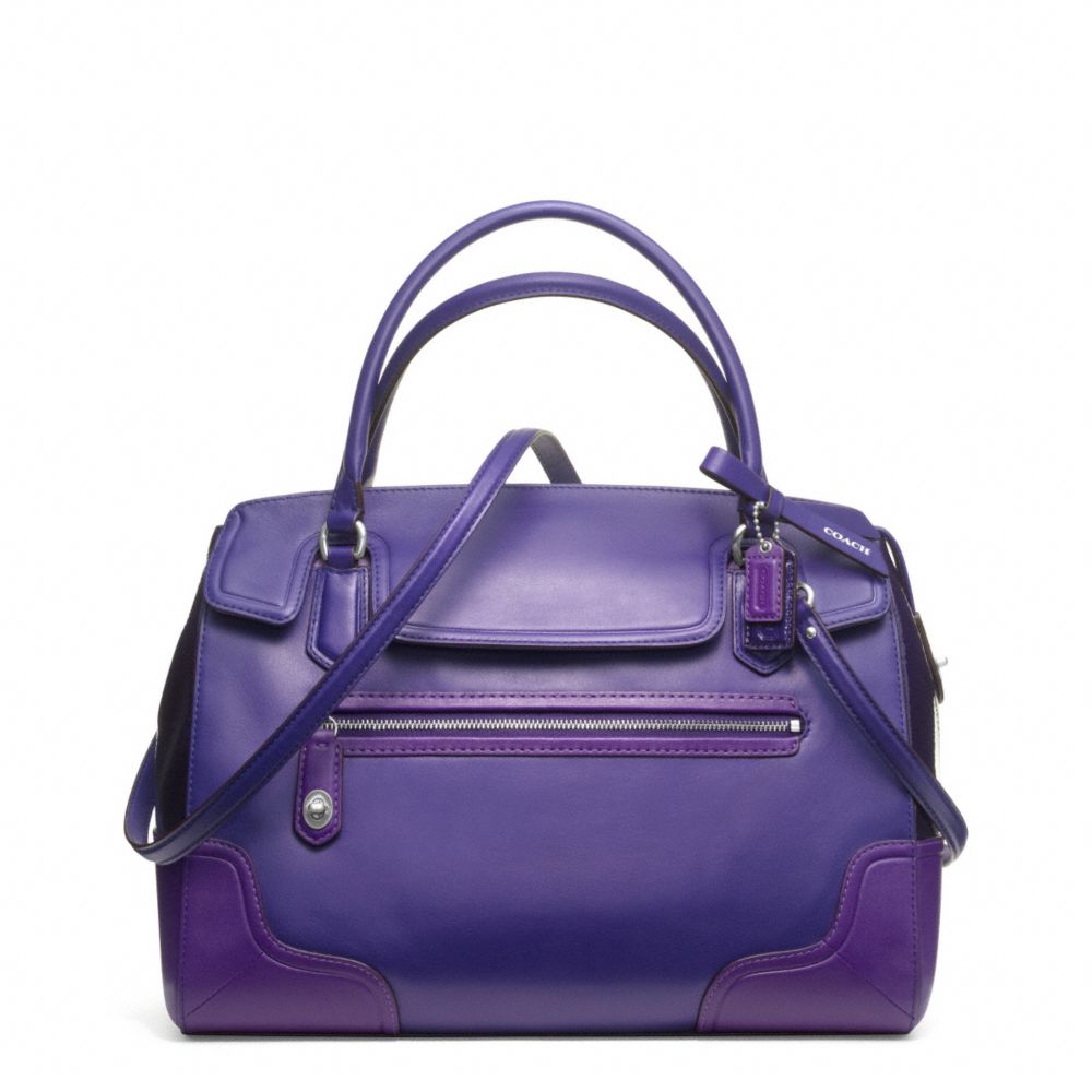 POPPY COLORBLOCK LEATHER FLAP SATCHEL