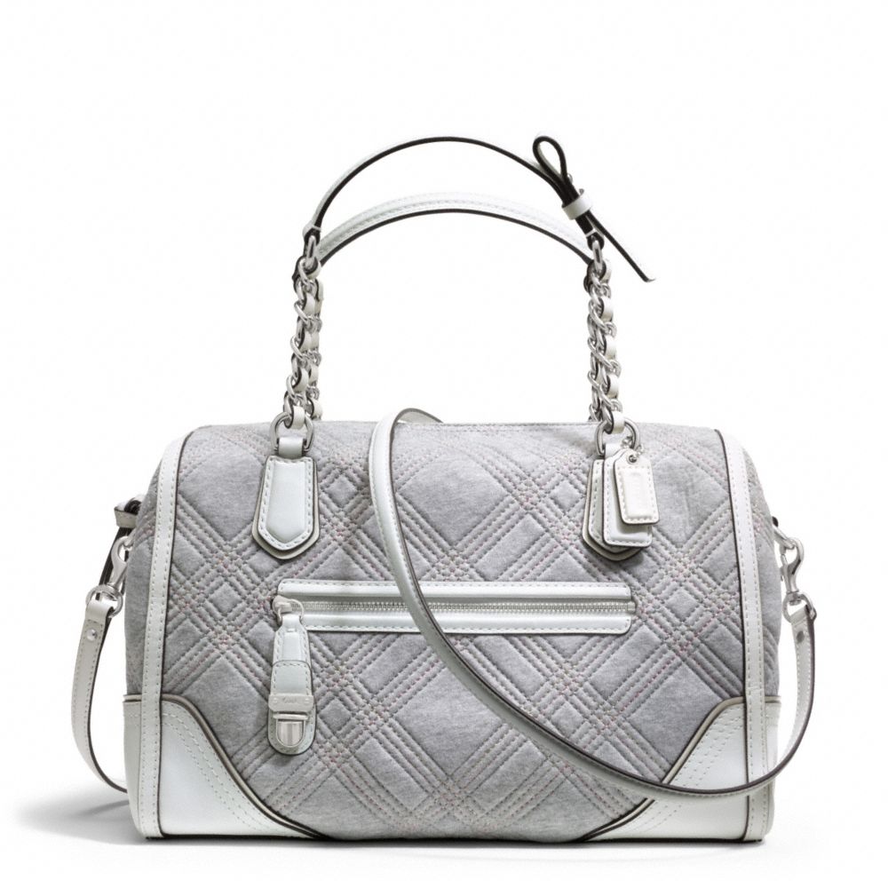 POPPY QUILTED JERSEY EAST/WEST POCKET SATCHEL