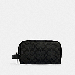 COACH Small Travel Kit In Signature Canvas - GUNMETAL/CHARCOAL/BLACK - 2515