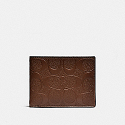COACH SLIM BILLFOLD WALLET IN SIGNATURE LEATHER - SADDLE - 26003