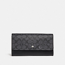 COACH MULTIFUNCTIONAL WALLET IN SIGNATURE CANVAS - CHARCOAL - 29193