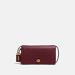 COACH DINKY IN SIGNATURE LEATHER - OL/BORDEAUX - 30427