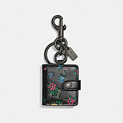 COACH PICTURE FRAME BAG CHARM WITH WILDFLOWER PRINT - ONE COLOR - 3158
