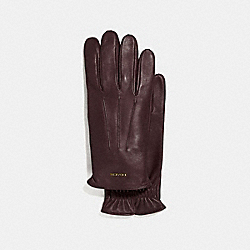 COACH Tech Napa Gloves - MAHOGANY BROWN - 33083