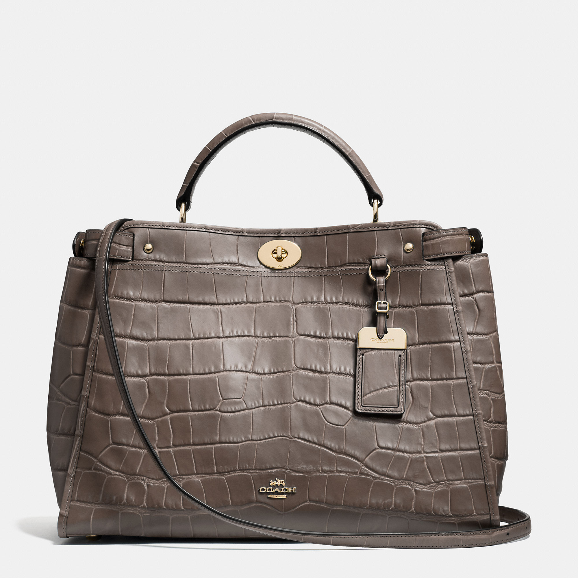 COACH Official Site Official page|GRAMERCY SATCHEL IN CROC EMBOSSED LEATHER