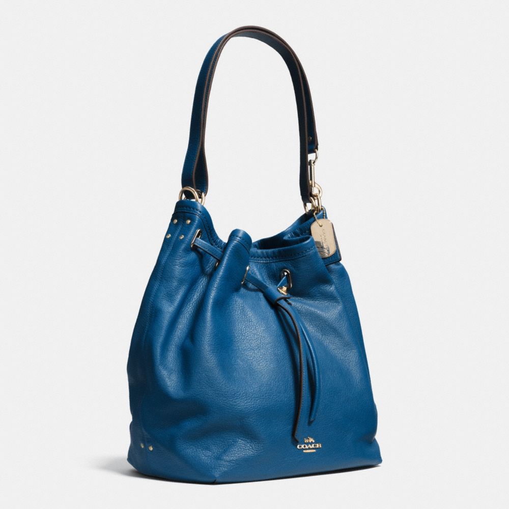 TURNLOCK TIE BUCKET BAG IN MATTE SOFT GRAIN LEATHER