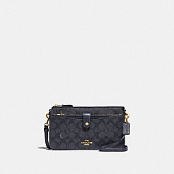 COACH Noa Pop Up Messenger In Colorblock Signature Canvas - CHARCOAL/MIDNIGHT NAVY/LIGHT GOLD - 37458