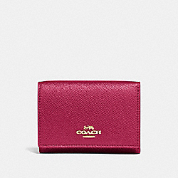 COACH SMALL FLAP WALLET - GD/BRIGHT CHERRY - 39737