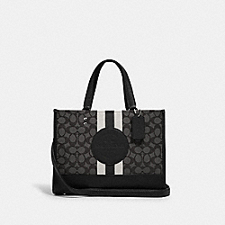 COACH Dempsey Carryall In Signature Jacquard With Stripe And Coach Patch - SILVER/BLACK SMOKE BLACK MULTI - 4113