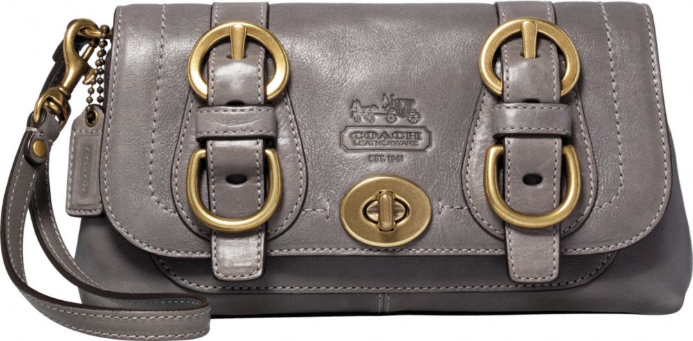 Coach Official Site - COACH LEGACY LEATHER WRISTLET :  pouches bag wear fall trend