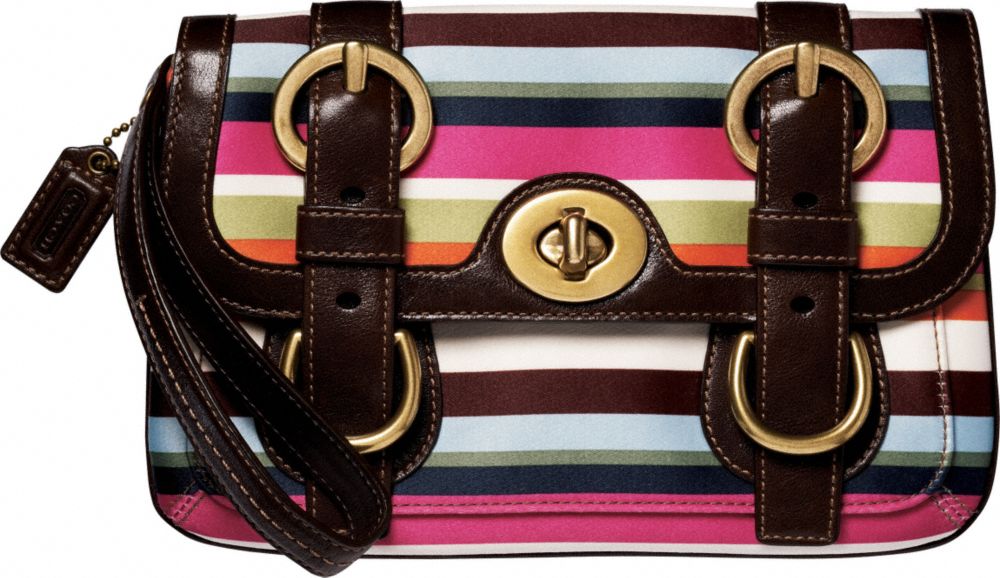 Coach Official Site - COACH LEGACY STRIPE WRISTLET :  wallets handbags totes official