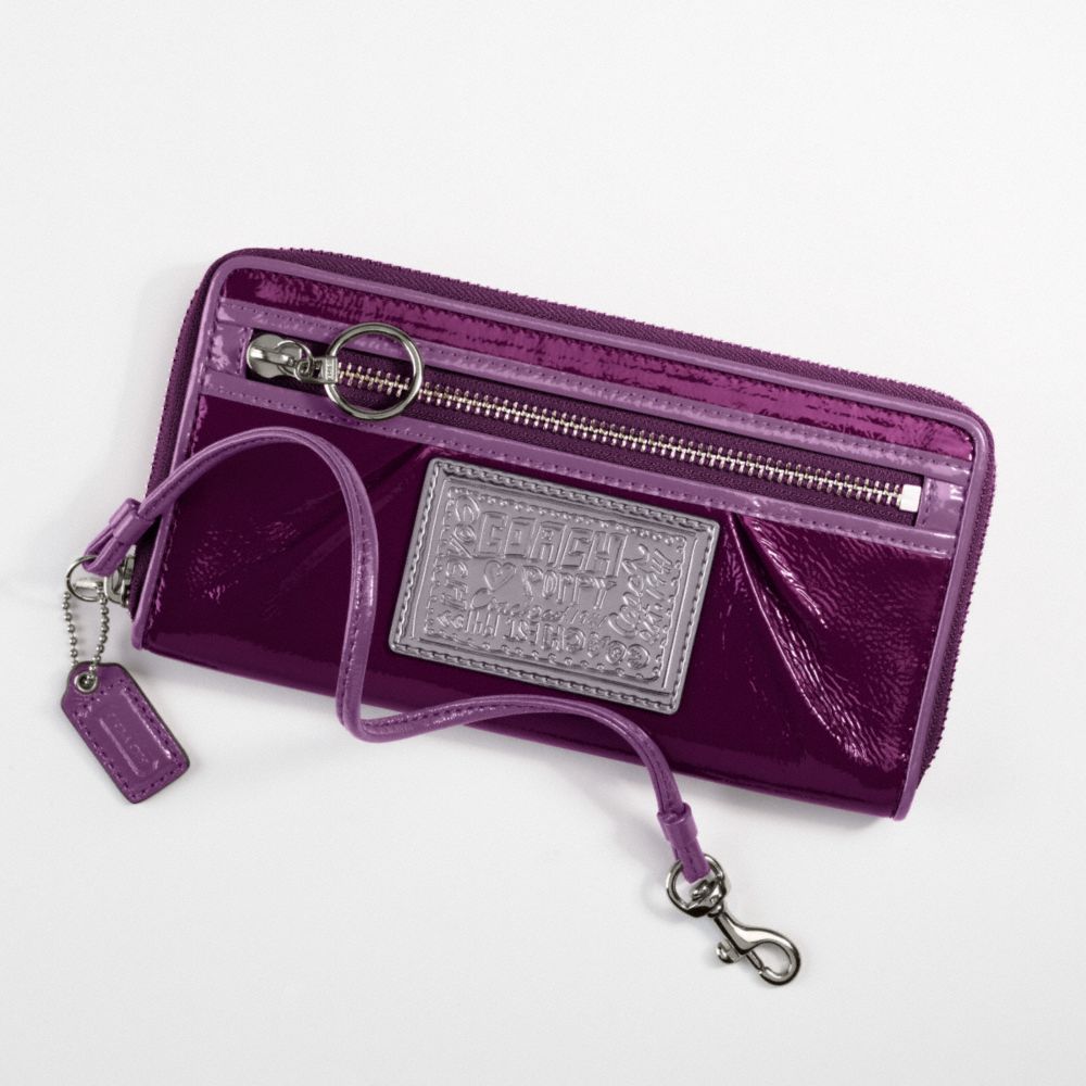 Poppy Patent Zip-Around Wallet $168.00