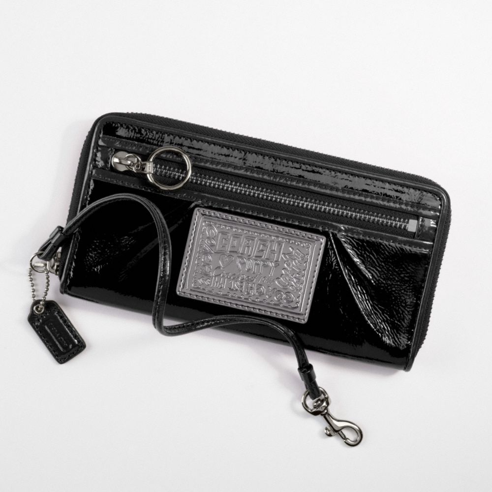 Poppy Patent Zip-Around Wallet $168.00