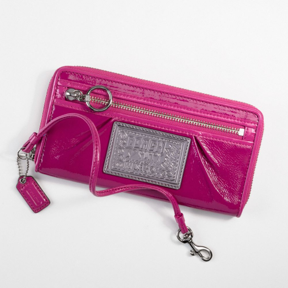 Poppy Patent Zip-Around Wallet $168.00