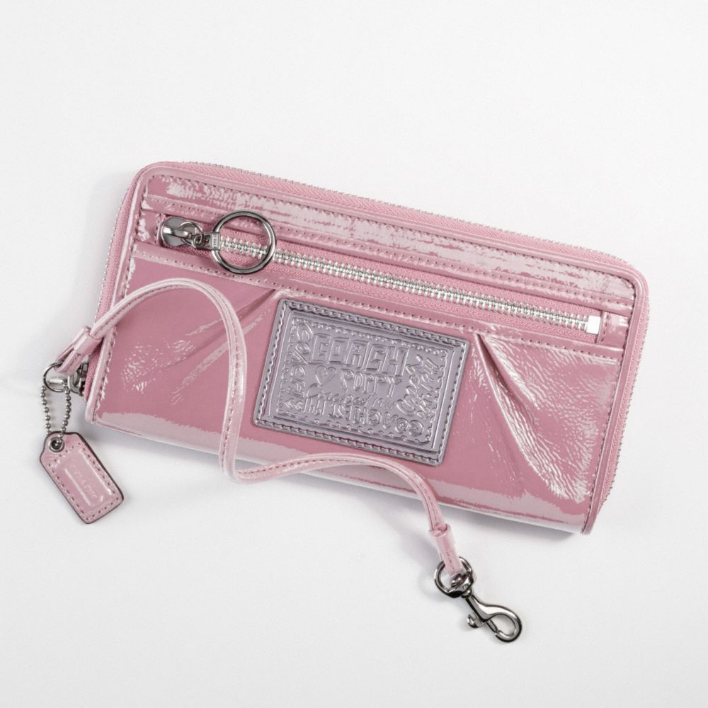Poppy Patent Zip-Around Wallet $168.00