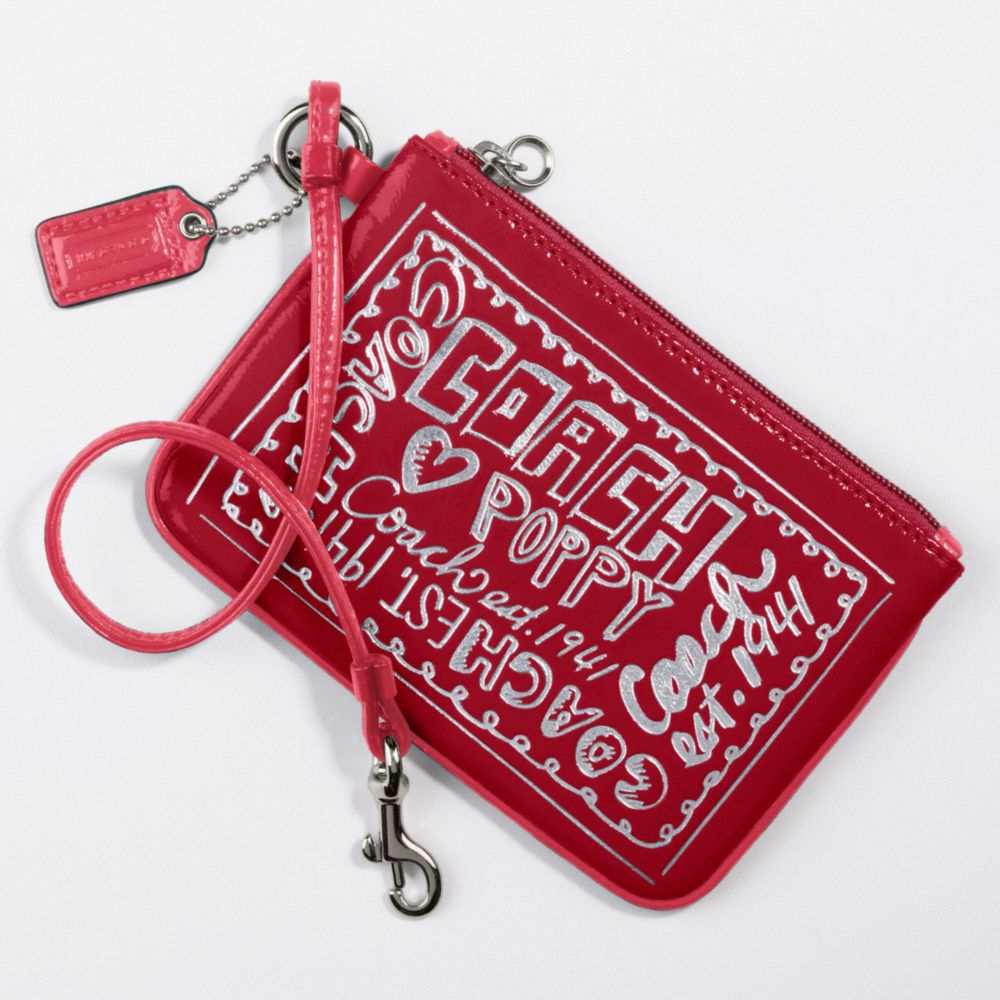 Poppy Patent Wristlet $58.00