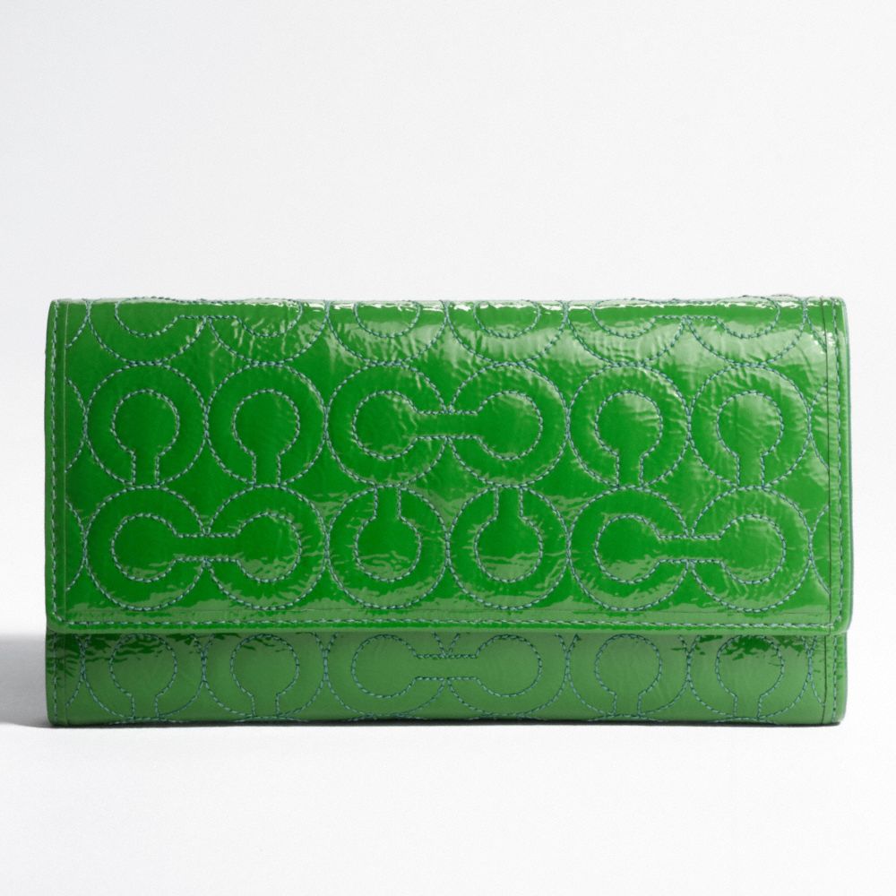 Gramercy Embossed Patent Checkbook Wallet $218.00