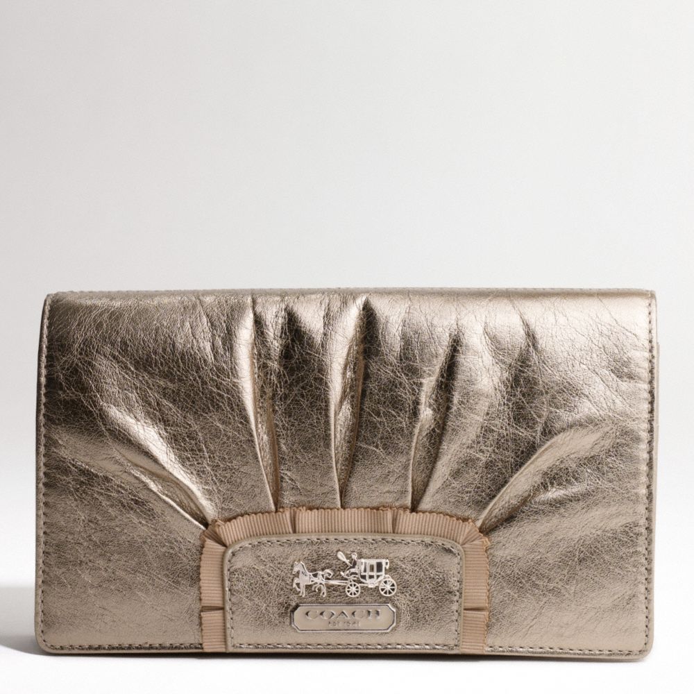AMANDA METALLIC LEATHER EVENING WALLET $198.00