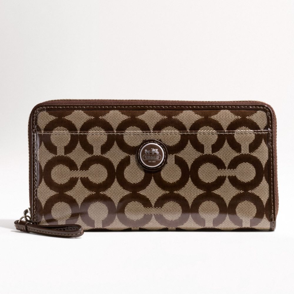 ALEX COATED OP ART ZIP AROUND WALLET $198.00