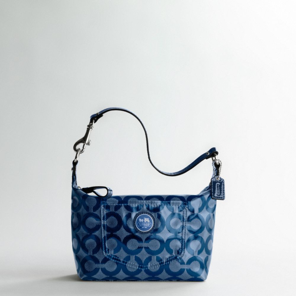 ALEX COATED OP ART TOP HANDLE POUCH $128.00