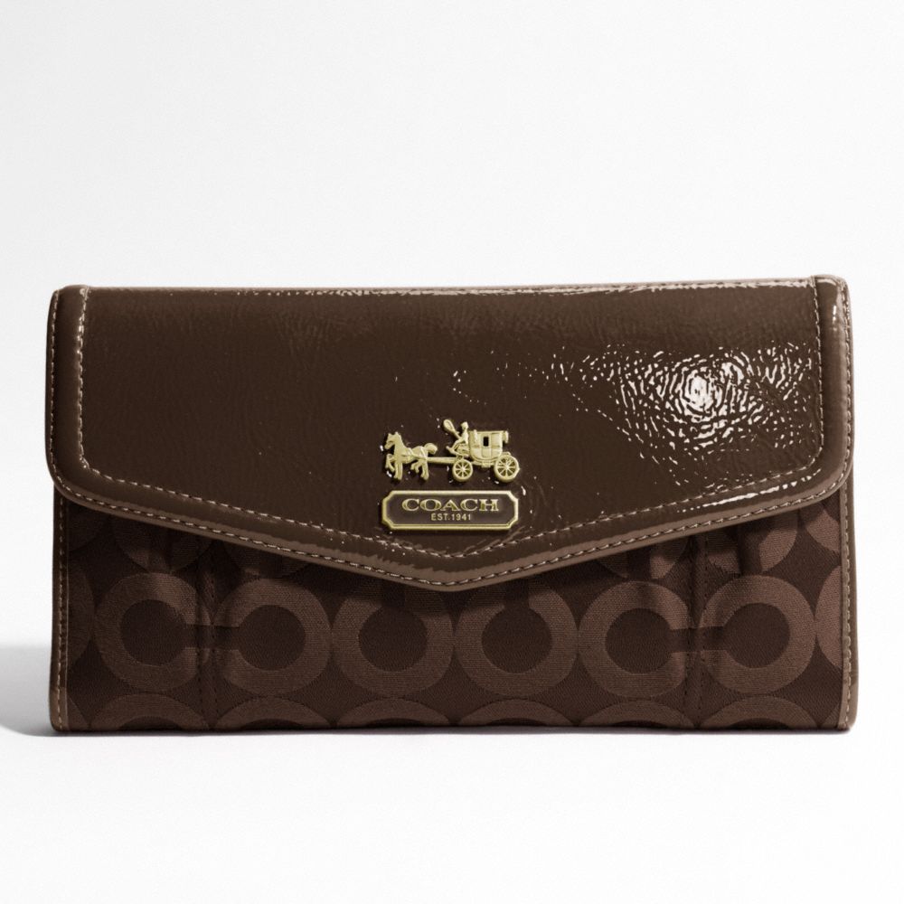 MADISON OP ART SATEEN CHECKBOOK WALLET $228.00