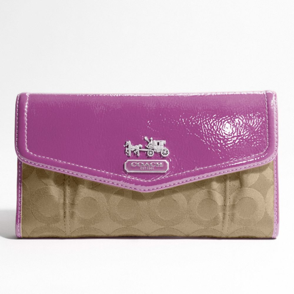 MADISON OP ART SATEEN CHECKBOOK WALLET $228.00