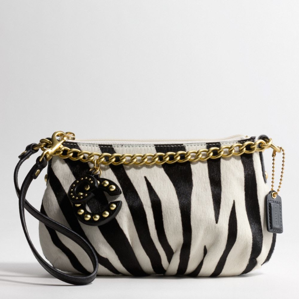 BROOKE ZEBRA HAIRCALF LARGE WRISTLET $268.00