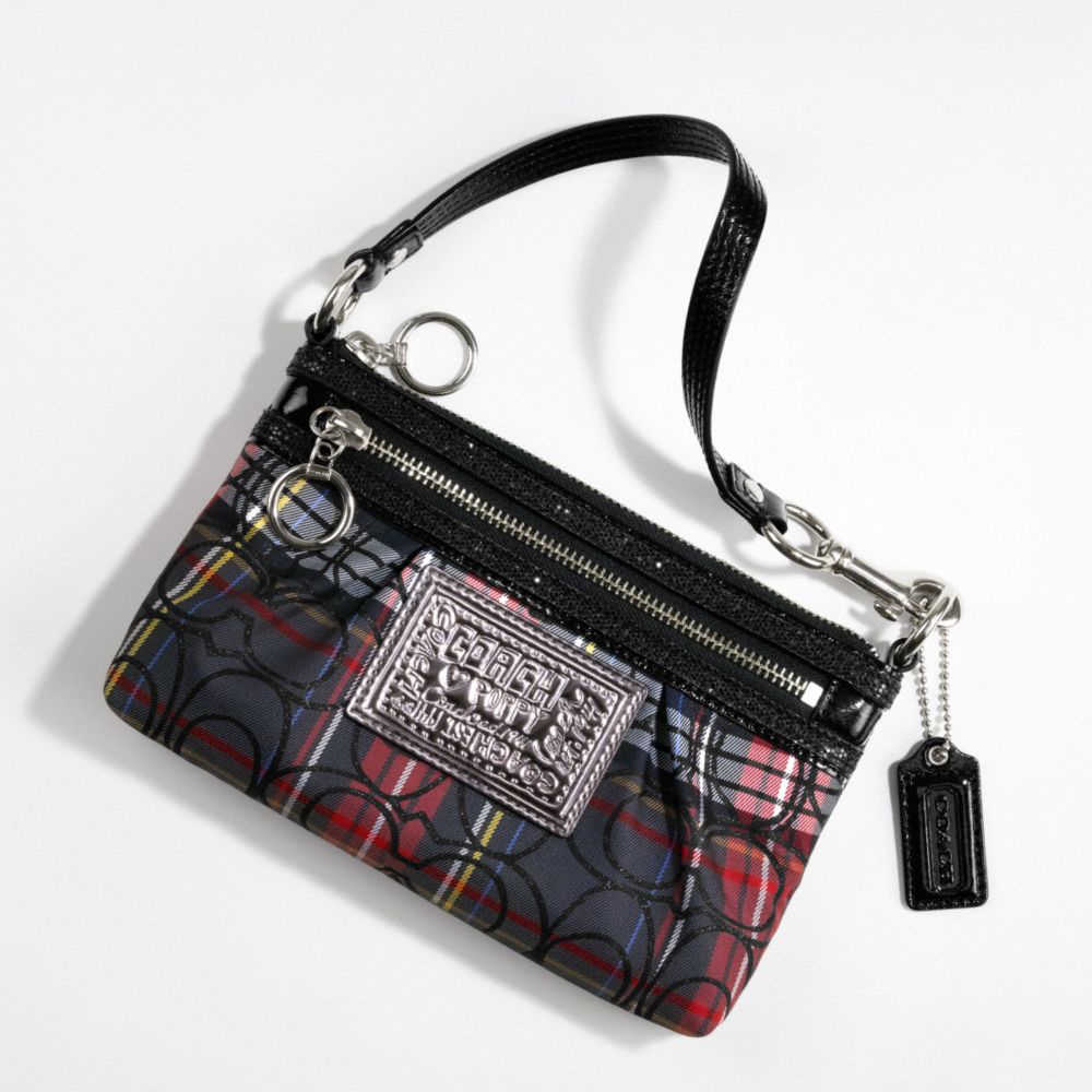 Poppy Tartan Large Wristlet $98.00
