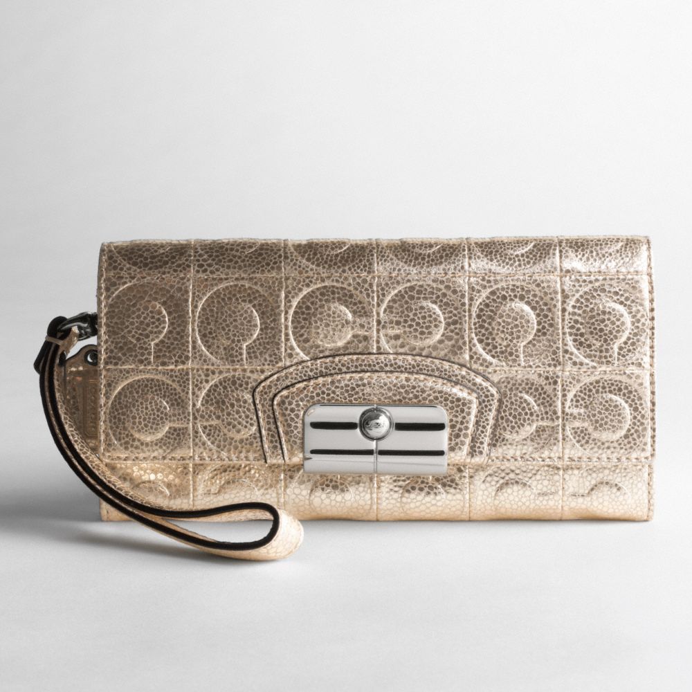KRISTIN EMBOSSED OP ART SLIM ENVELOPE WALLET $268.00