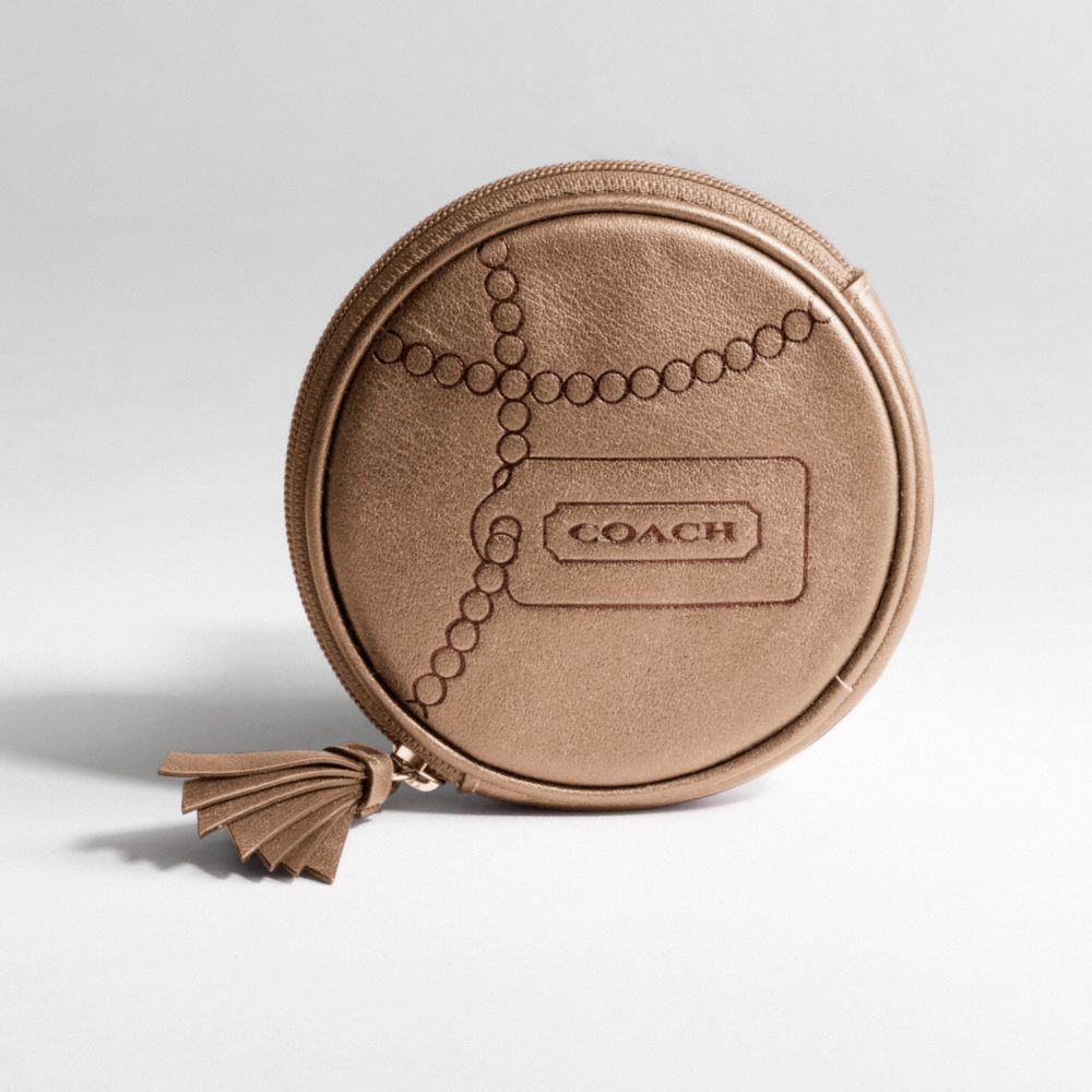 METALLIC LEATHER COIN CASE $42.00