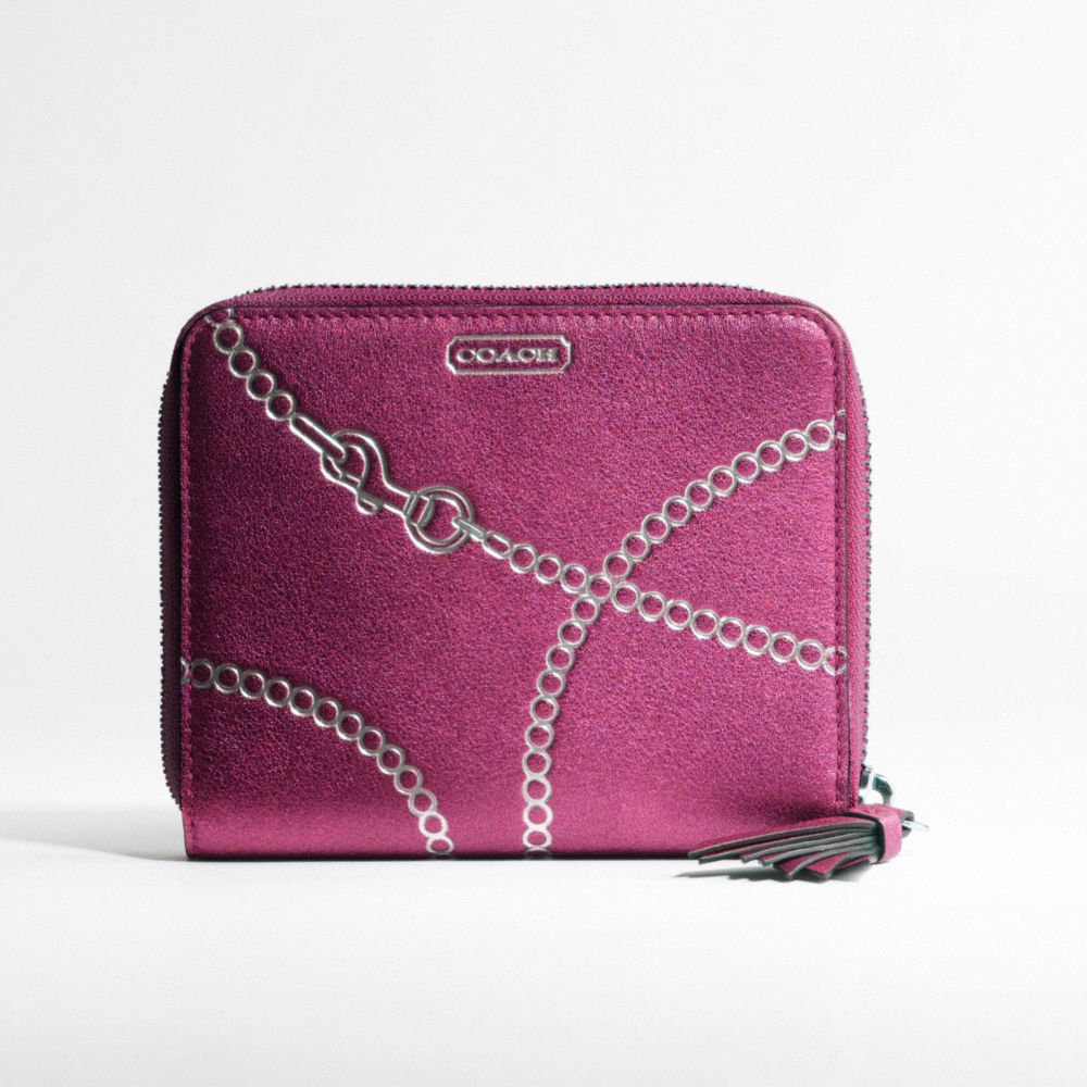 METALLIC LEATHER MEDIUM ZIP AROUND WALLET $138.00