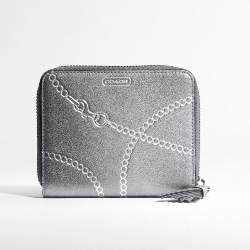 METALLIC LEATHER MEDIUM ZIP AROUND WALLET $138.00
