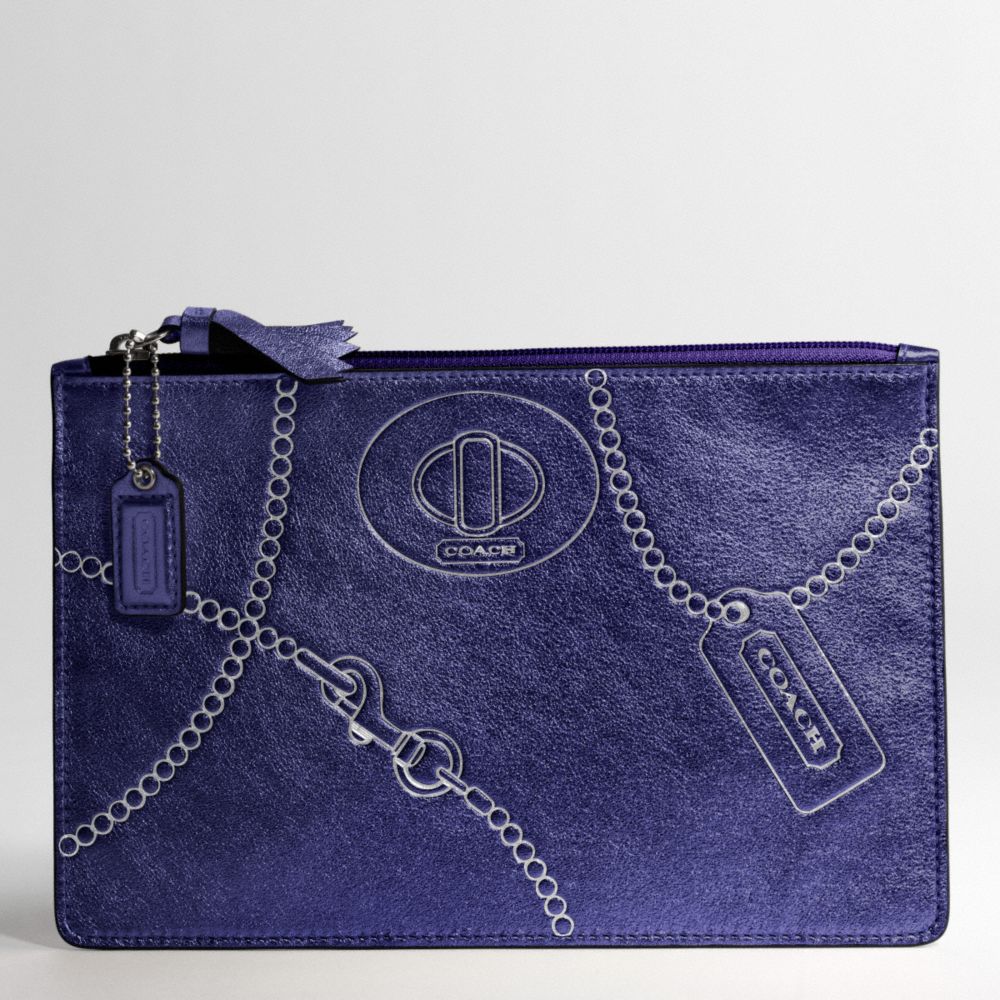 Metallic Leather Large Cosmetic $78.00