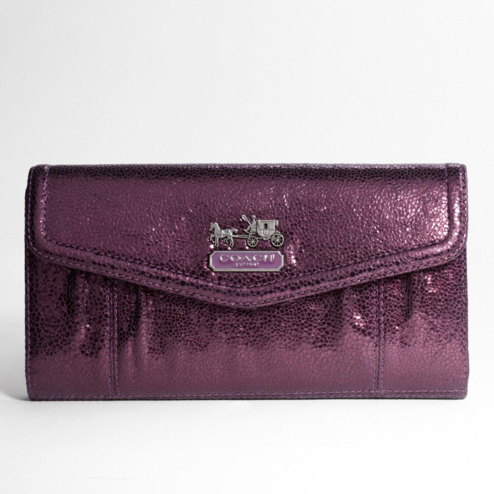 MADISON TEXTURED METALLIC SLIM ENVELOPE WALLET $248.00
