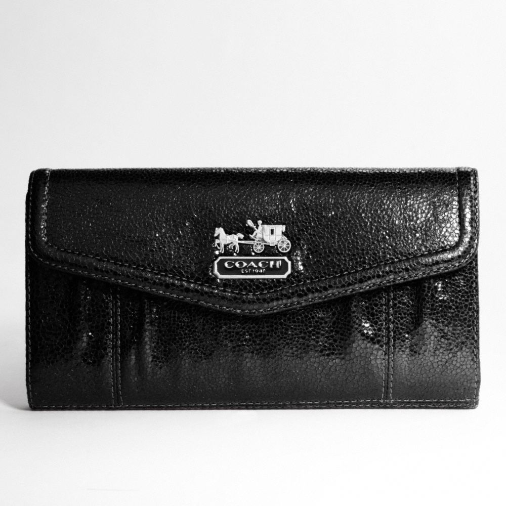 MADISON TEXTURED METALLIC SLIM ENVELOPE WALLET $248.00