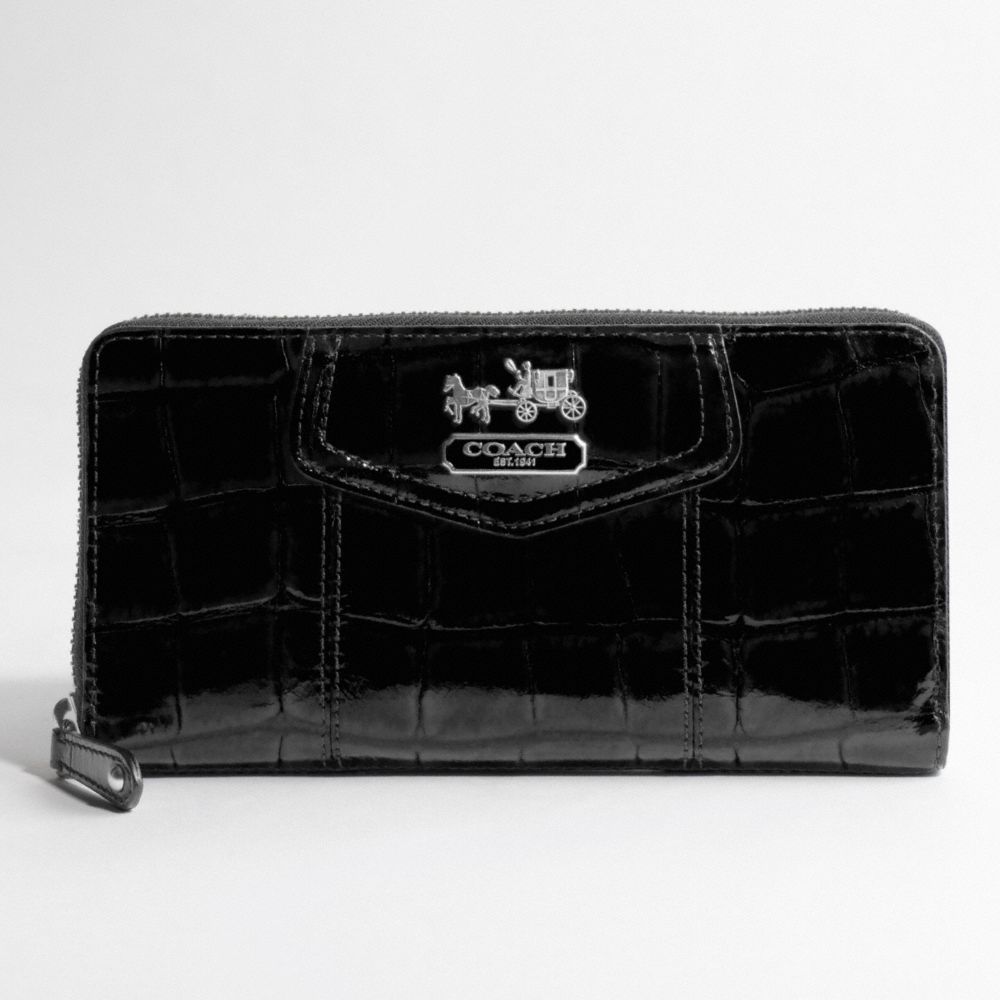 MADISON EMBOSSED EXOTIC ZIP AROUND WALLET $248.00