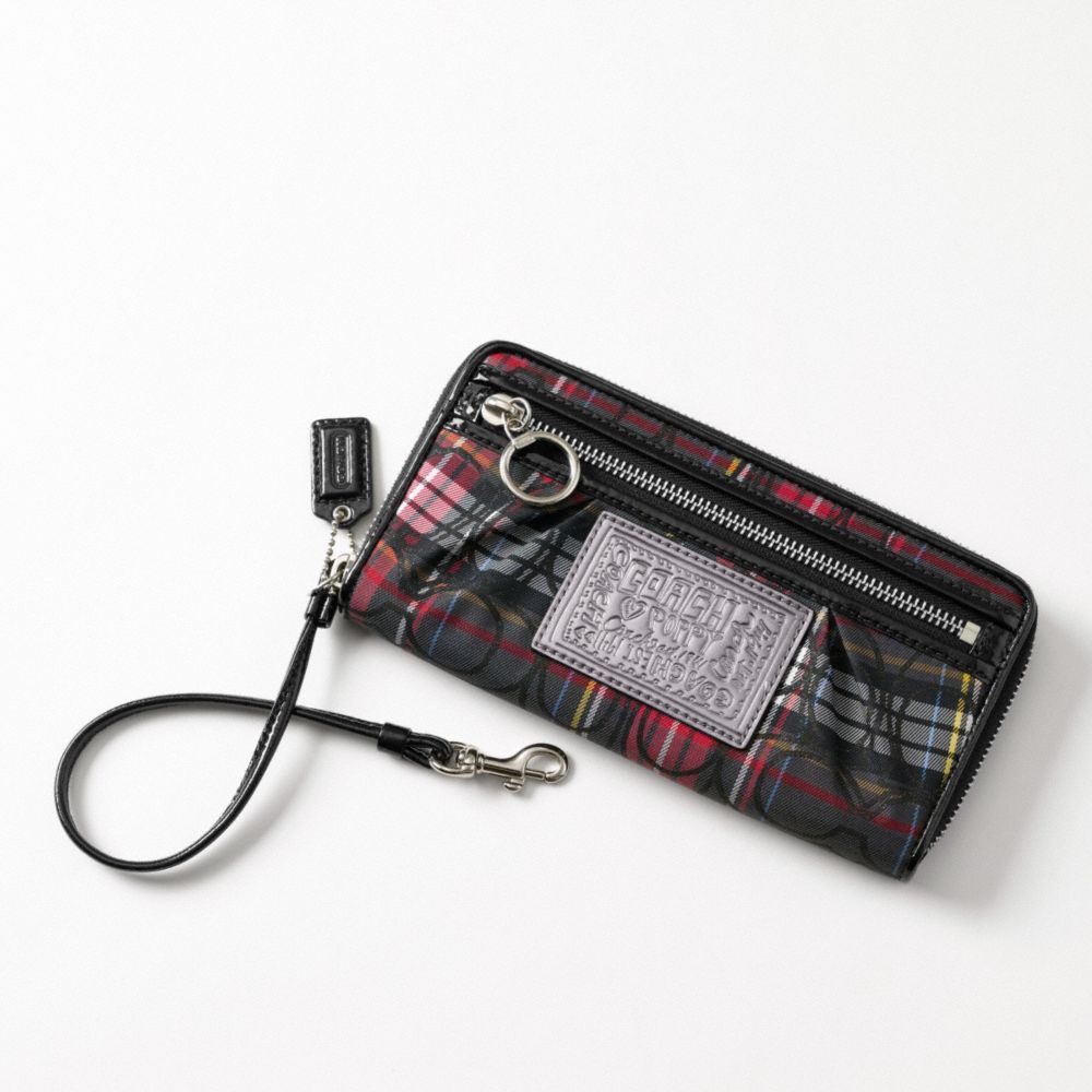 POPPY TARTAN ZIP-AROUND WALLET $158.00