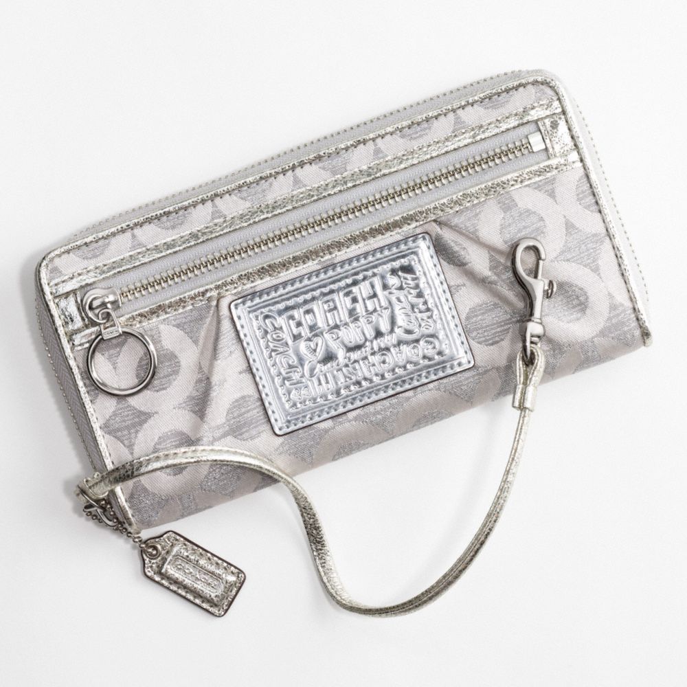 POPPY OP ART LUREX ZIP-AROUND WALLET $158.00