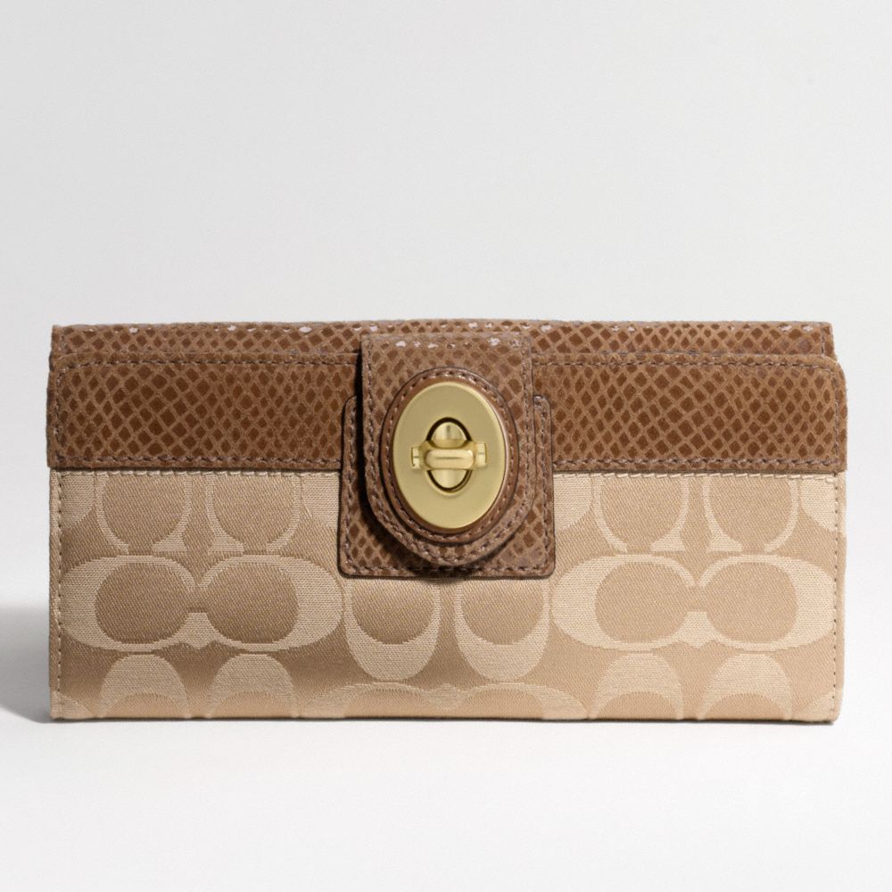 PEYTON SIGNATURE SATEEN SLIM ENVELOPE WALLET $198.00