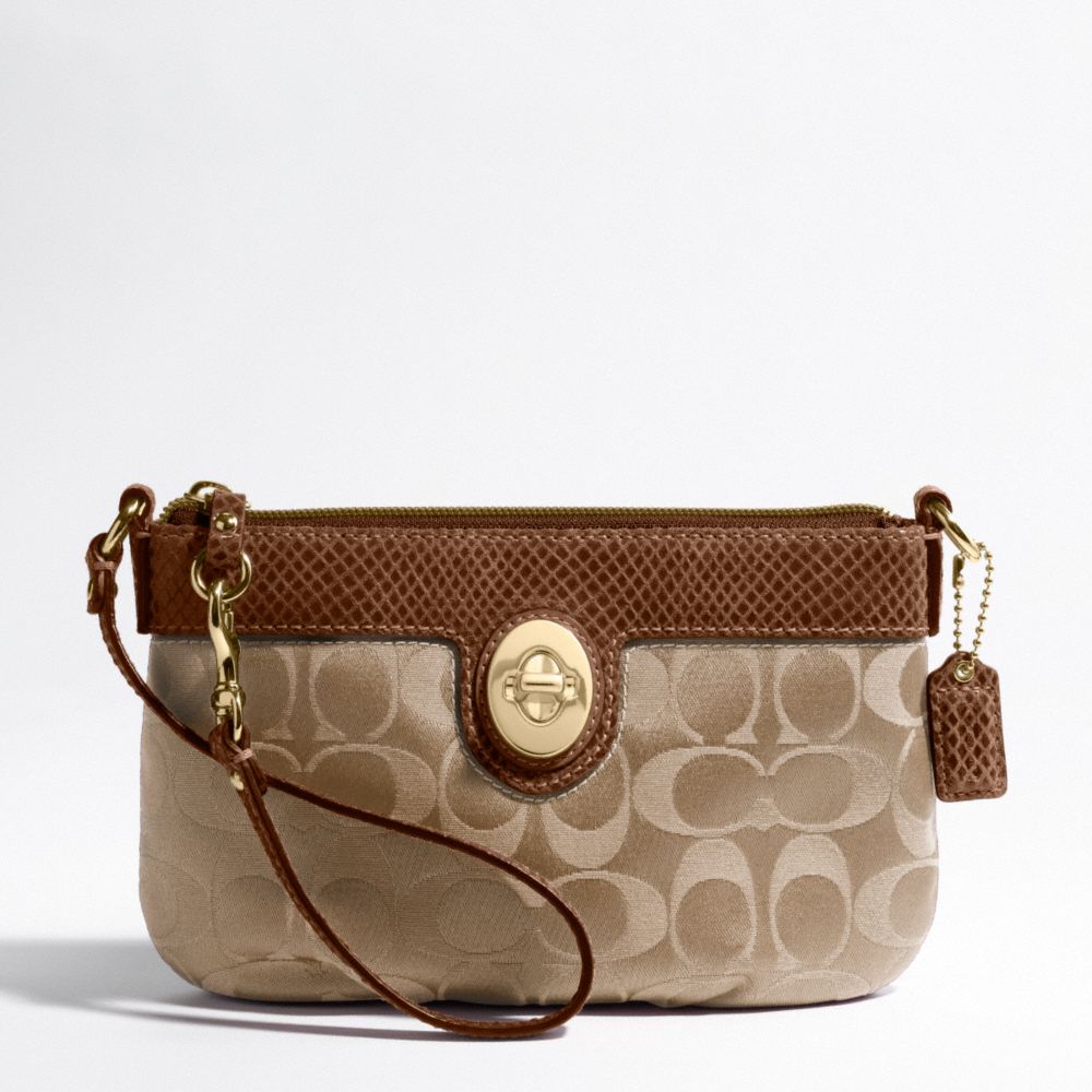 PEYTON SIGNATURE SATEEN LARGE WRISTLET $98.00
