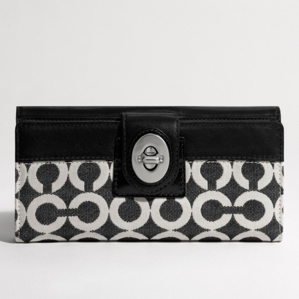 PEYTON CANVAS OP ART SLIM ENVELOPE WALLET $198.00