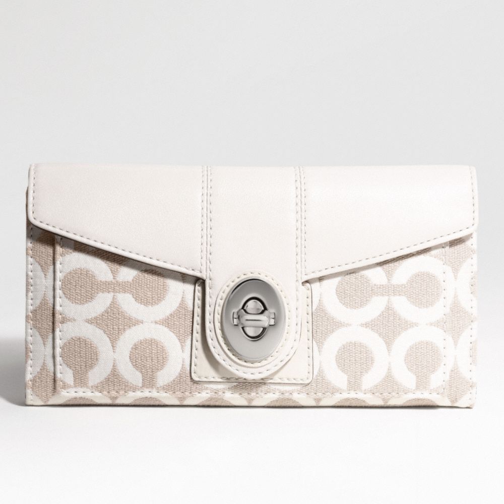 PEYTON CANVAS OP ART CHECKBOOK WALLET $218.00