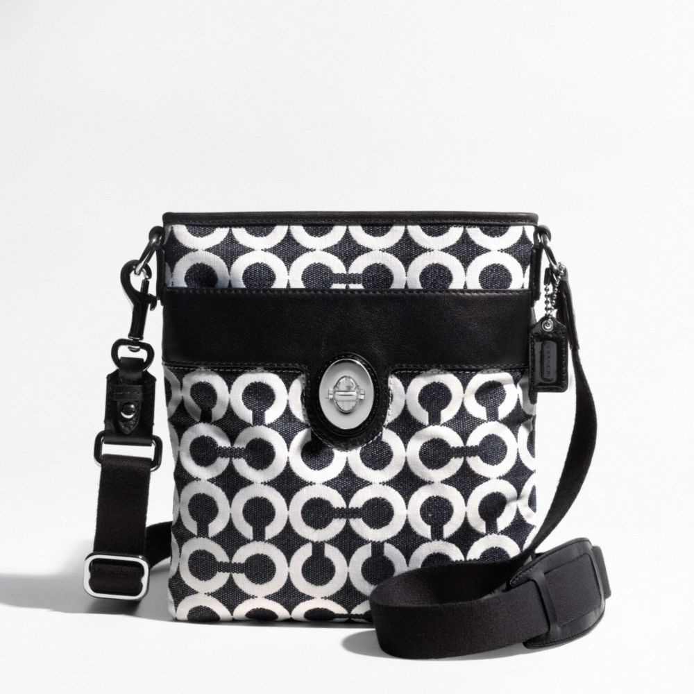 PEYTON CANVAS OP ART CROSSBODY $128.00