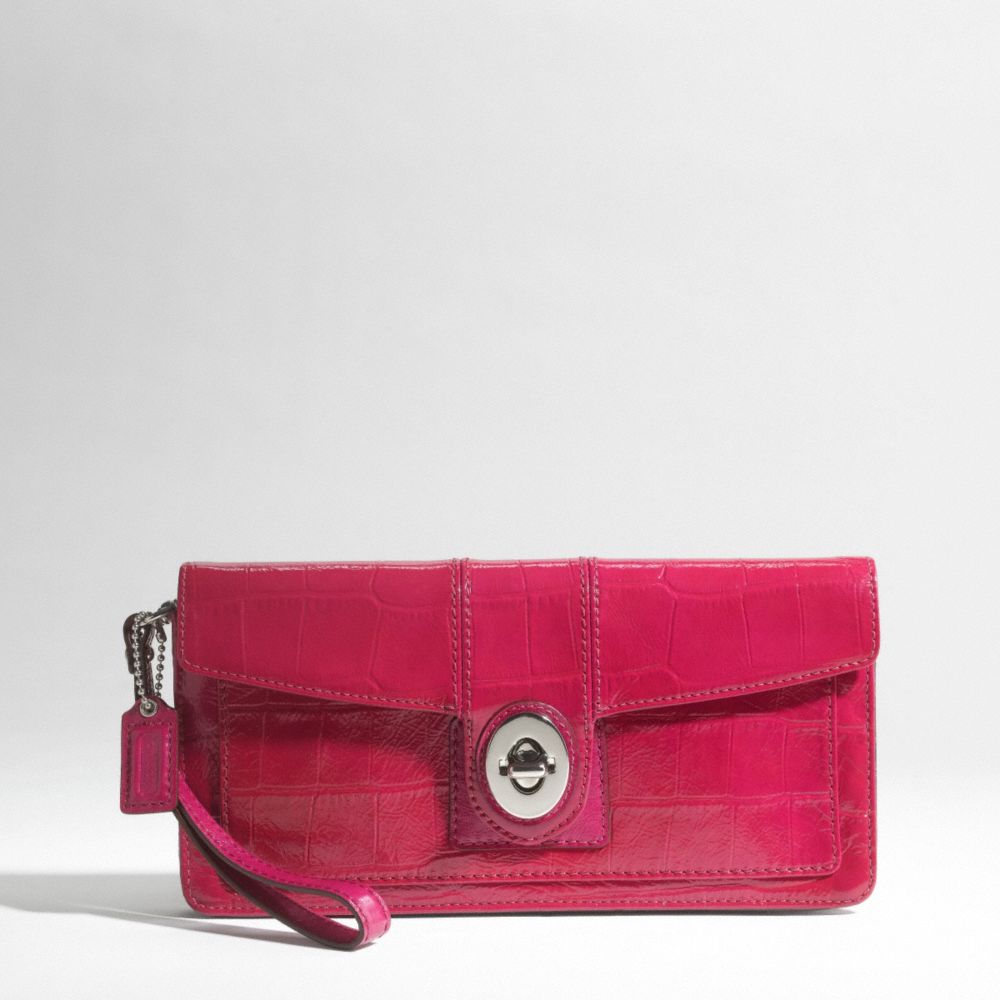 PEYTON EMBOSSED EXOTICS CLUTCH $228.00