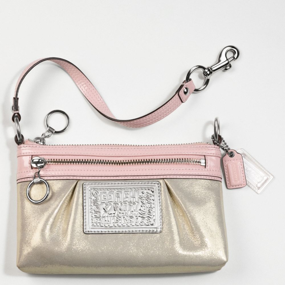 Poppy Sparkle Leather Large Wristlet $98.00