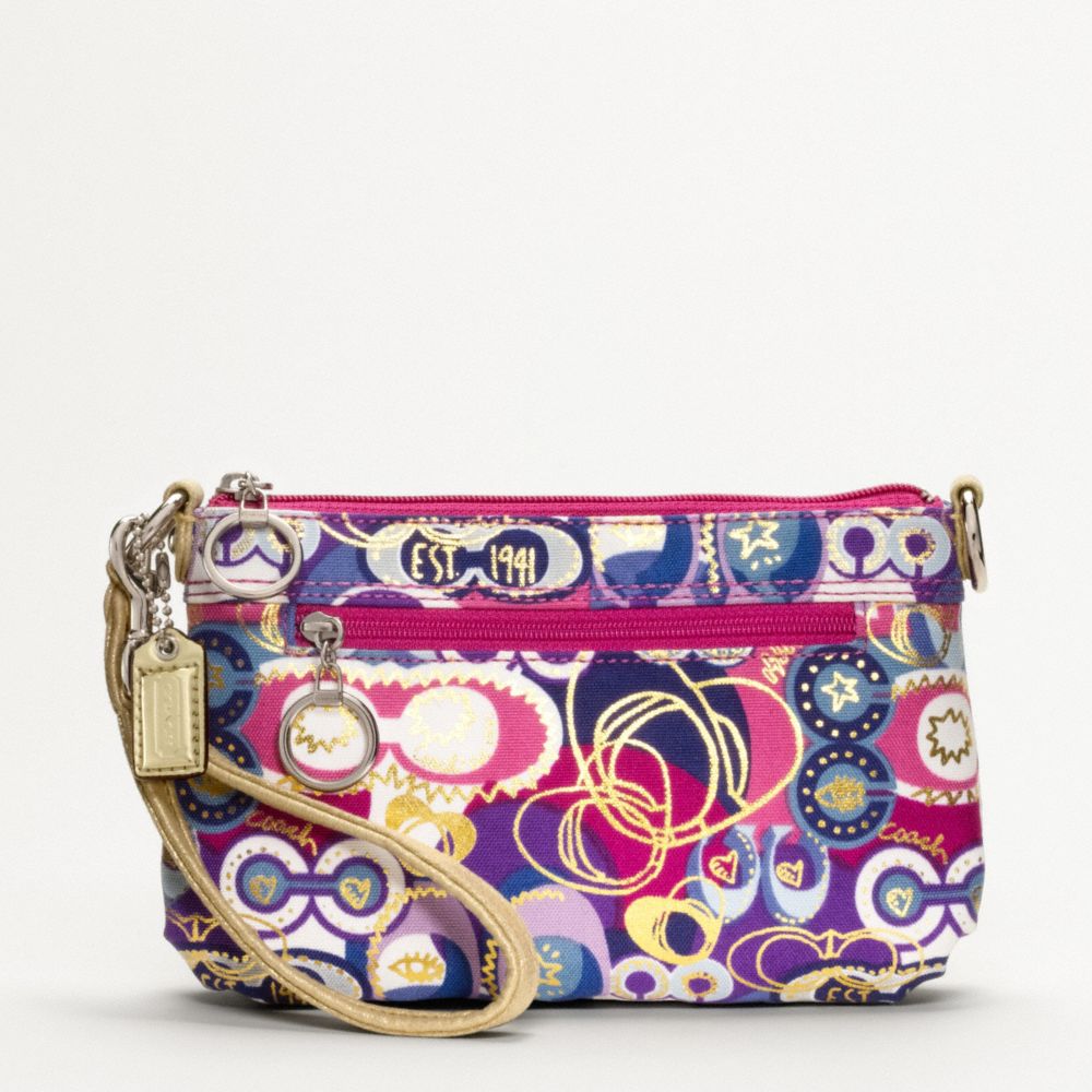 coach wristlets poppy