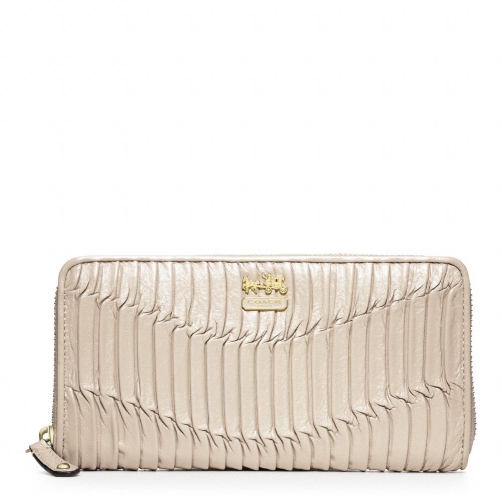 MADISON GATHERED LEATHER ACCORDION ZIP