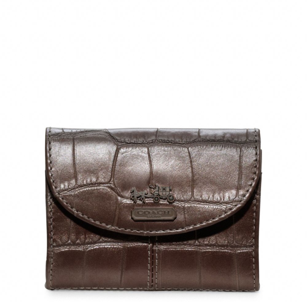 MADISON EMBOSSED CROC FLAP CARD CASE