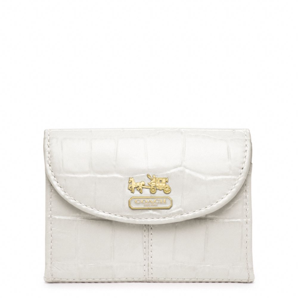 MADISON EMBOSSED CROC FLAP CARD CASE